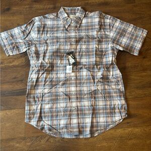 NWT Men’s Panhandle Rough Stock Short Sleeve Stretch Button Down Plaid Shirt SzL